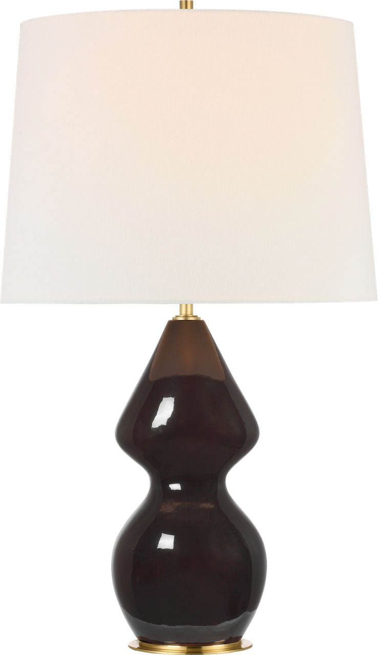 Noppon 30" Table Lamp | Black Caviar | Linen Shade