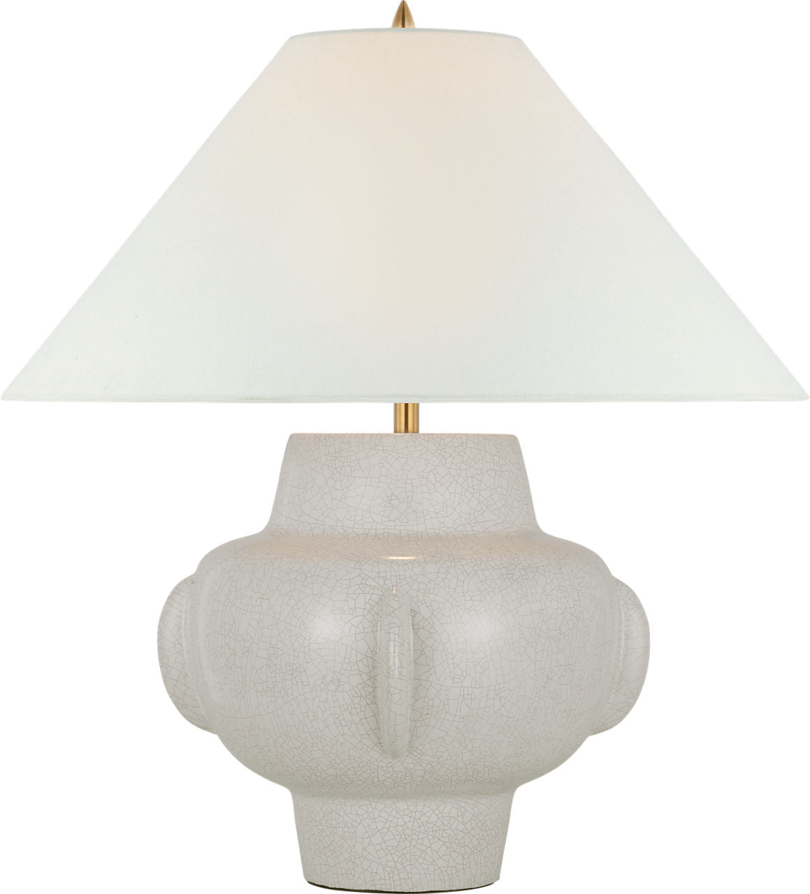 Cap-Ferrat 26" Table Lamp | White Crackle | Linen Flared Shade