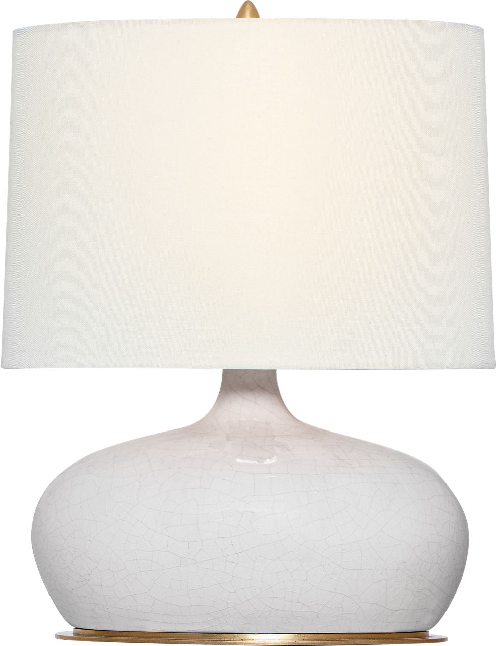 Olinda 17" Low Table Lamp | Crackled Ivory | Linen Shade