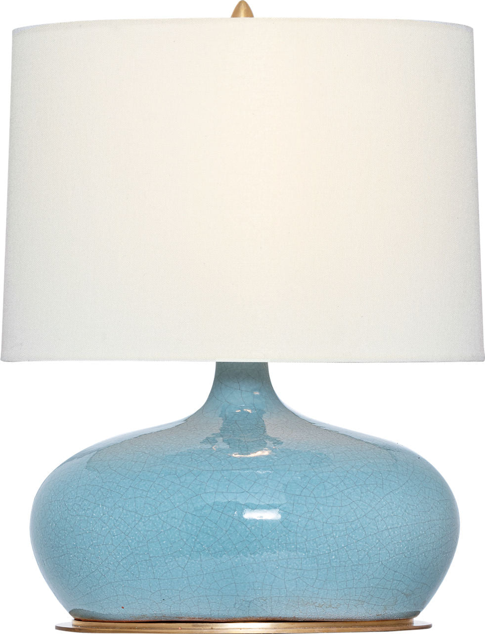 Olinda 17" Low Table Lamp | Crackled Robin | Linen Shade
