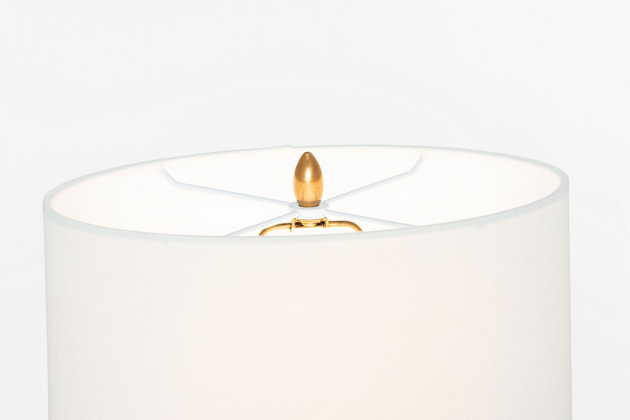 Olinda 17" Low Table Lamp | Crackled Sienna | Linen Shade