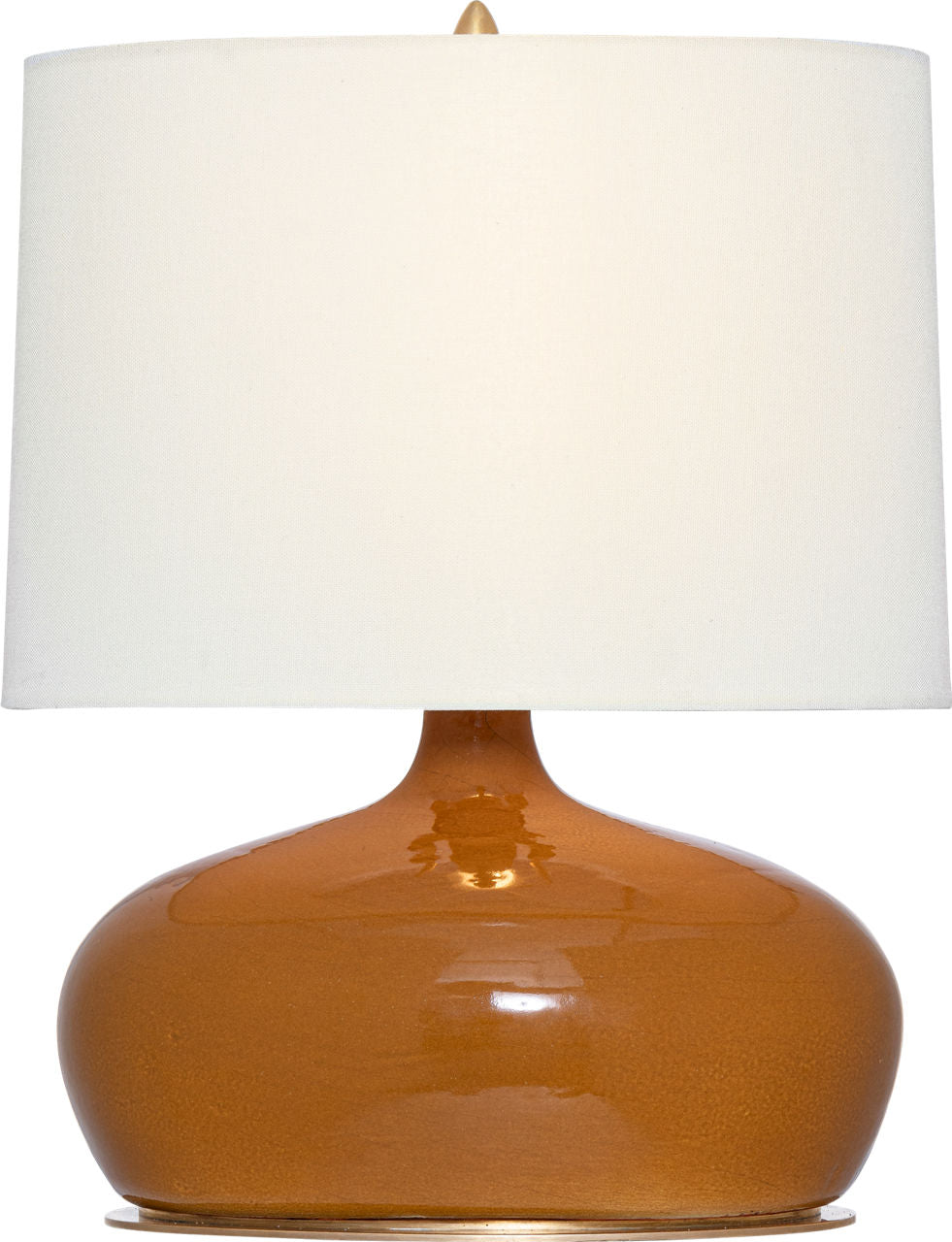 Olinda 17" Low Table Lamp | Crackled Sienna | Linen Shade