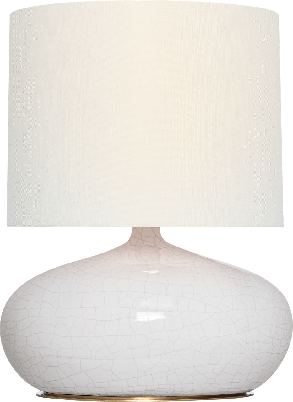 Olinda 24" Low Table Lamp | Crackled Ivory | Linen Shade
