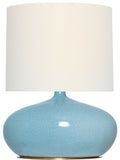 Olinda 24" Low Table Lamp | Crackled Robin | Linen Shade