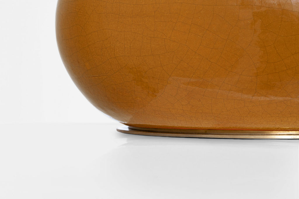 Olinda 24" Low Table Lamp | Crackled Sienna | Linen Shade