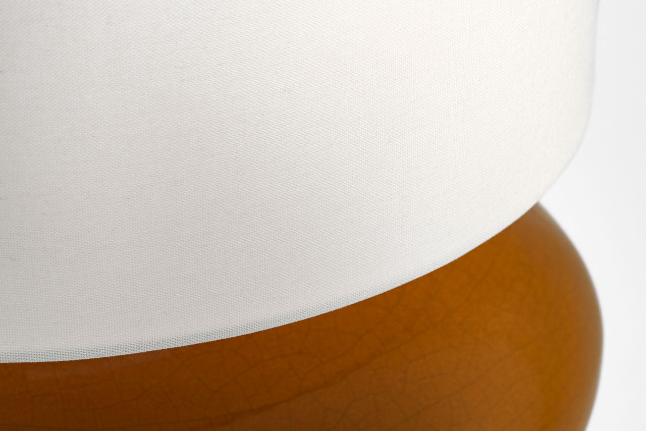 Olinda 24" Low Table Lamp | Crackled Sienna | Linen Shade