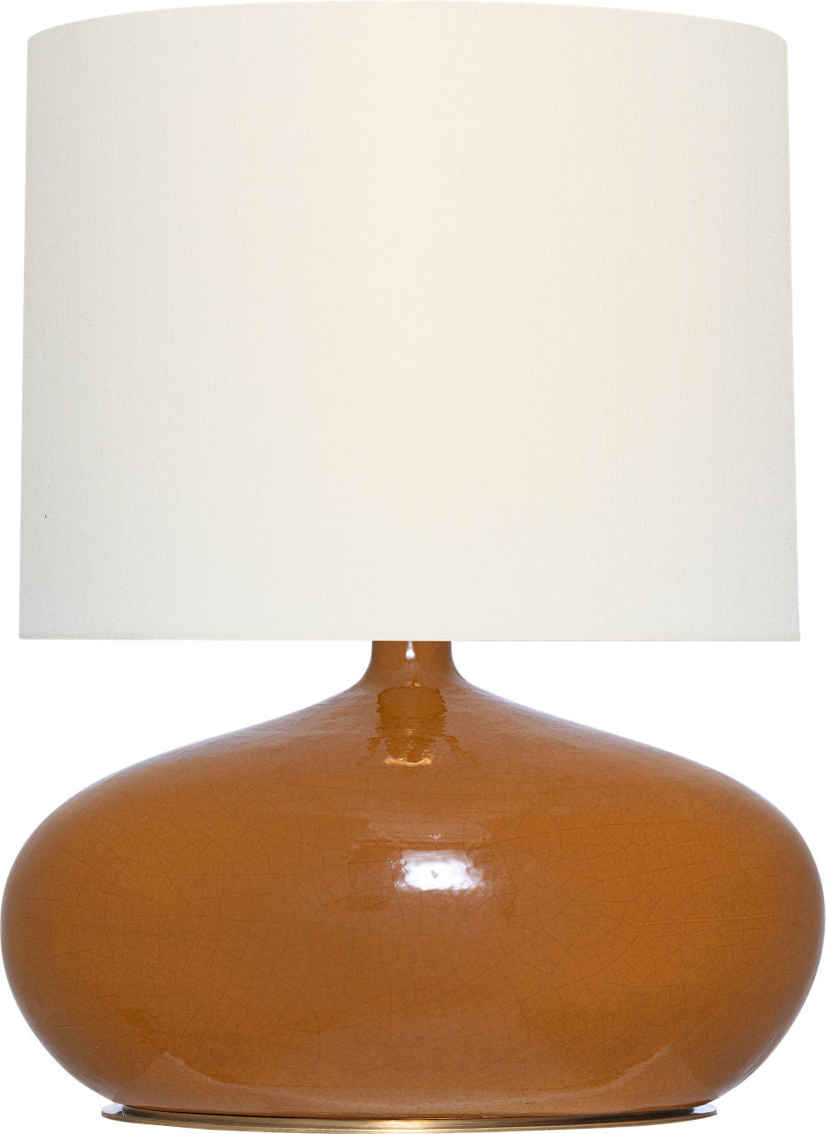 Olinda 24" Low Table Lamp | Crackled Sienna | Linen Shade
