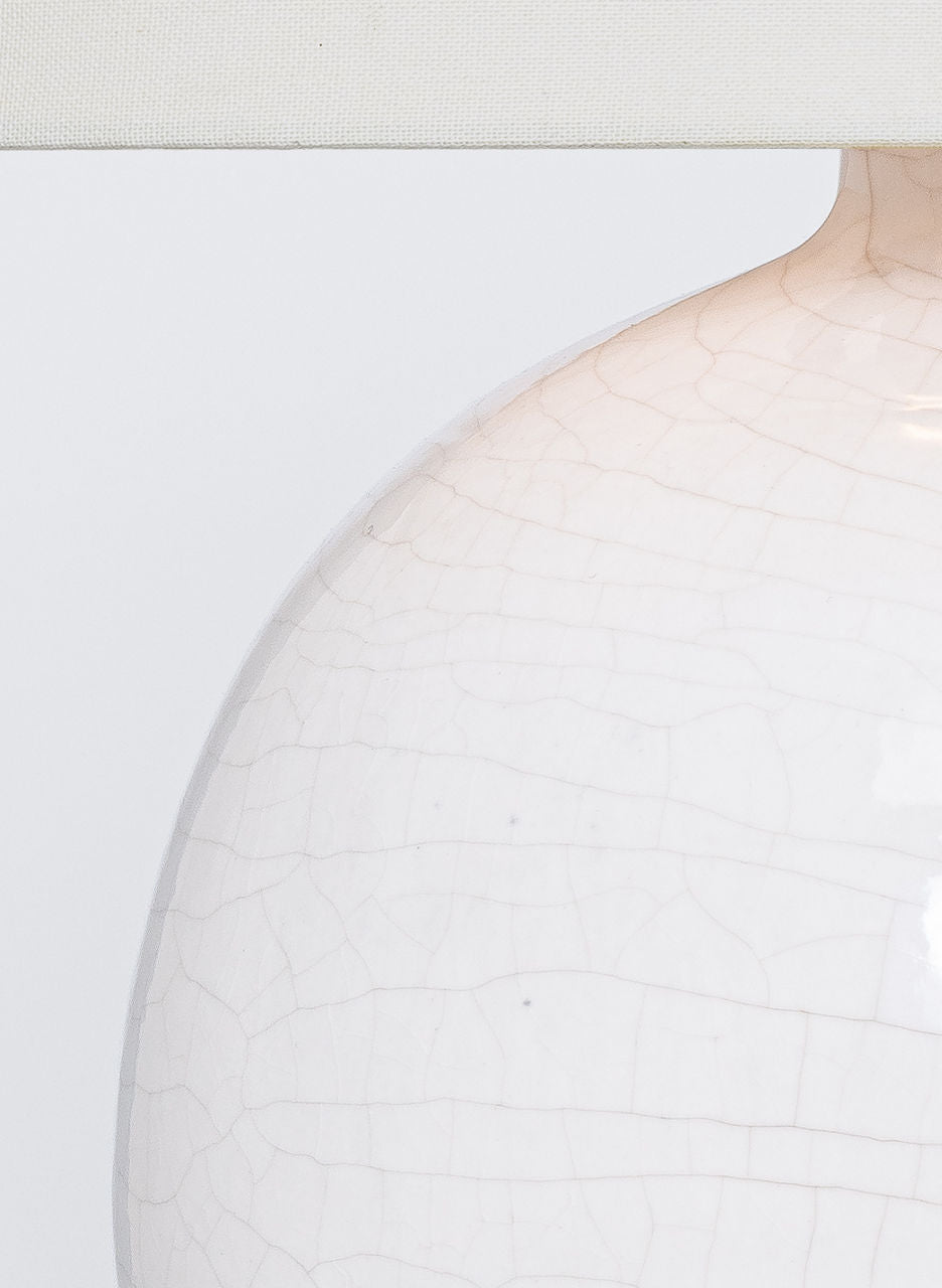 Sao Paulo 21" Table Lamp | Crackled Ivory | Linen Shade