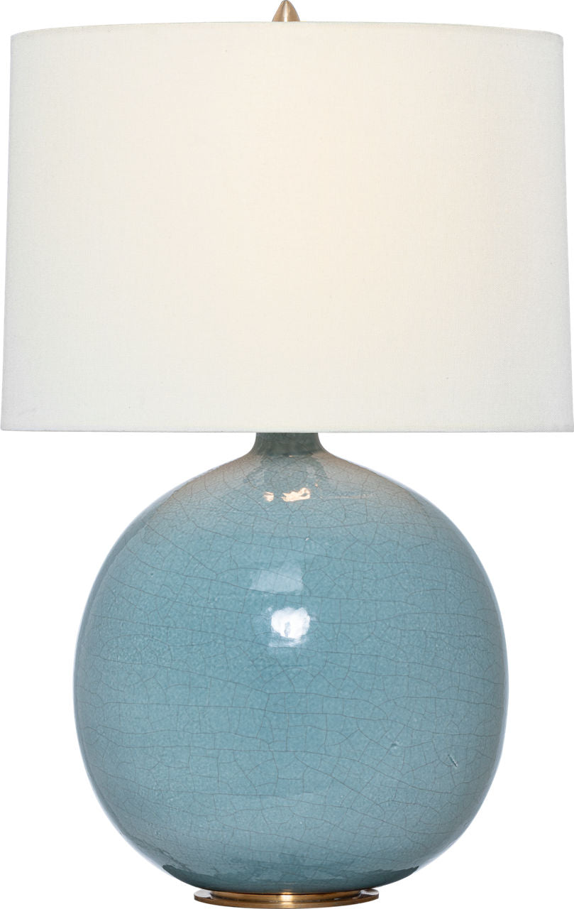 Sao Paulo 21" Table Lamp | Crackled Robin | Linen Shade