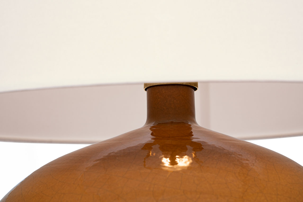 Sao Paulo 29" Table Lamp | Crackled Sienna | Linen Shade