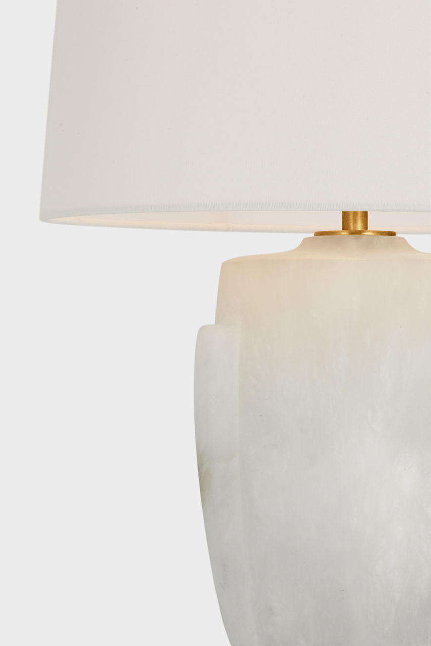 Anfai Medium Table Lamp | Alabaster | Linen Shade
