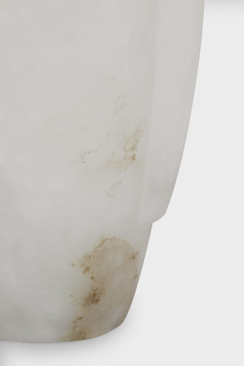 Anfai Medium Table Lamp | Alabaster | Linen Shade