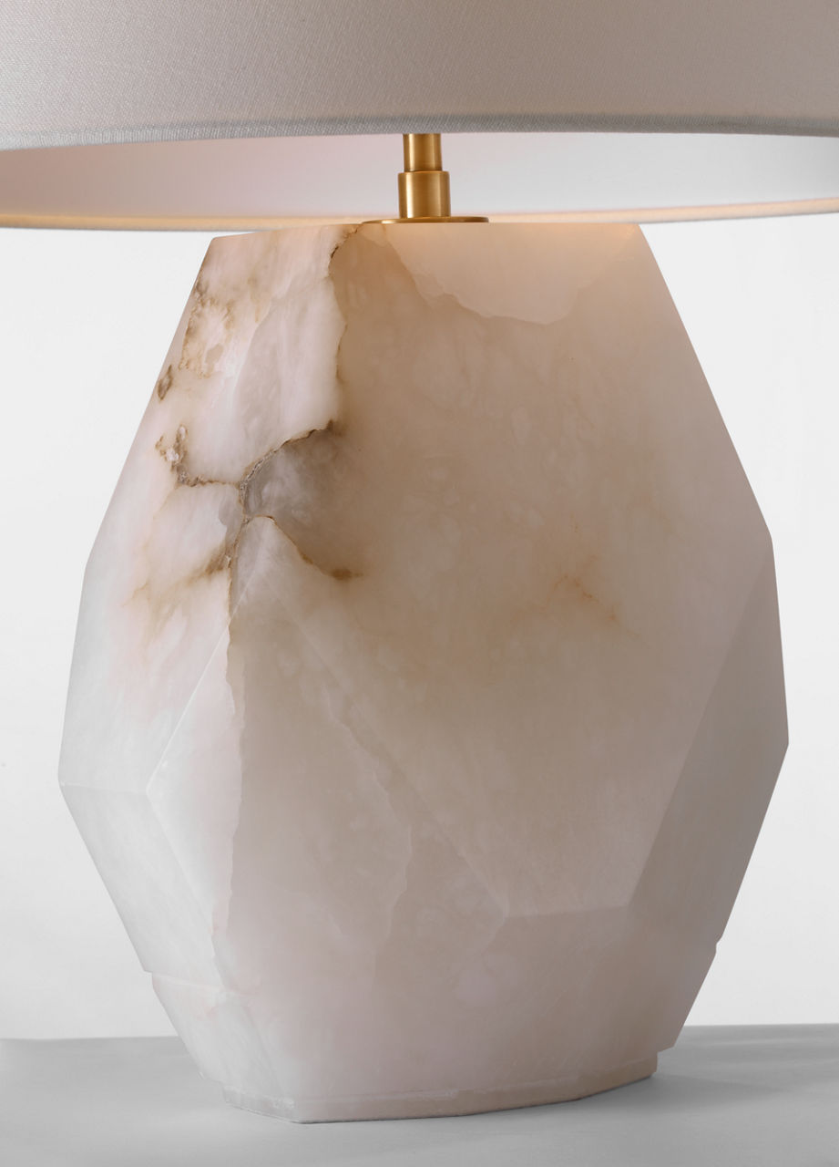 Anthenee 25" Table Lamp | Alabaster | Linen Shade