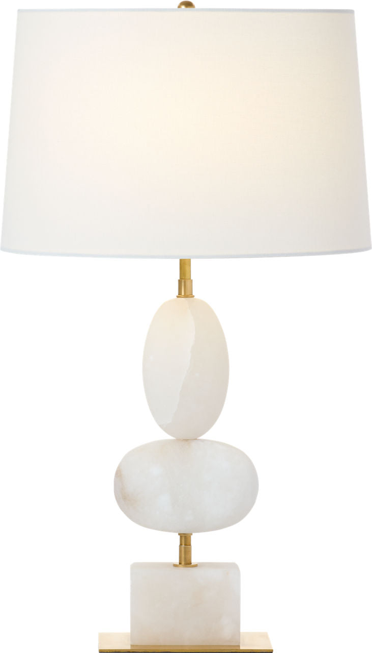 Dani Medium Table Lamp | Alabaster | Linen Shades