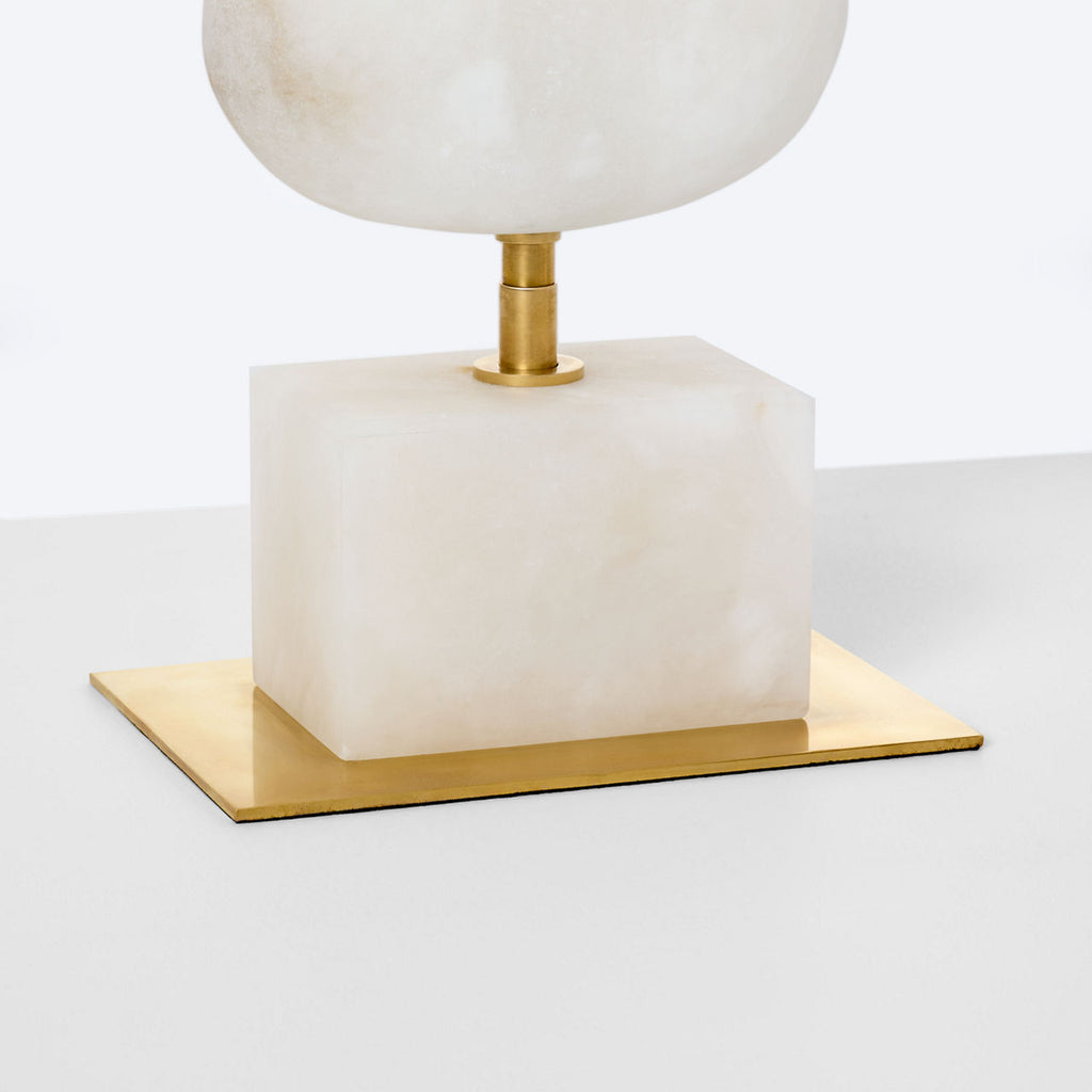 Dani Medium Table Lamp | Alabaster | Linen Shades