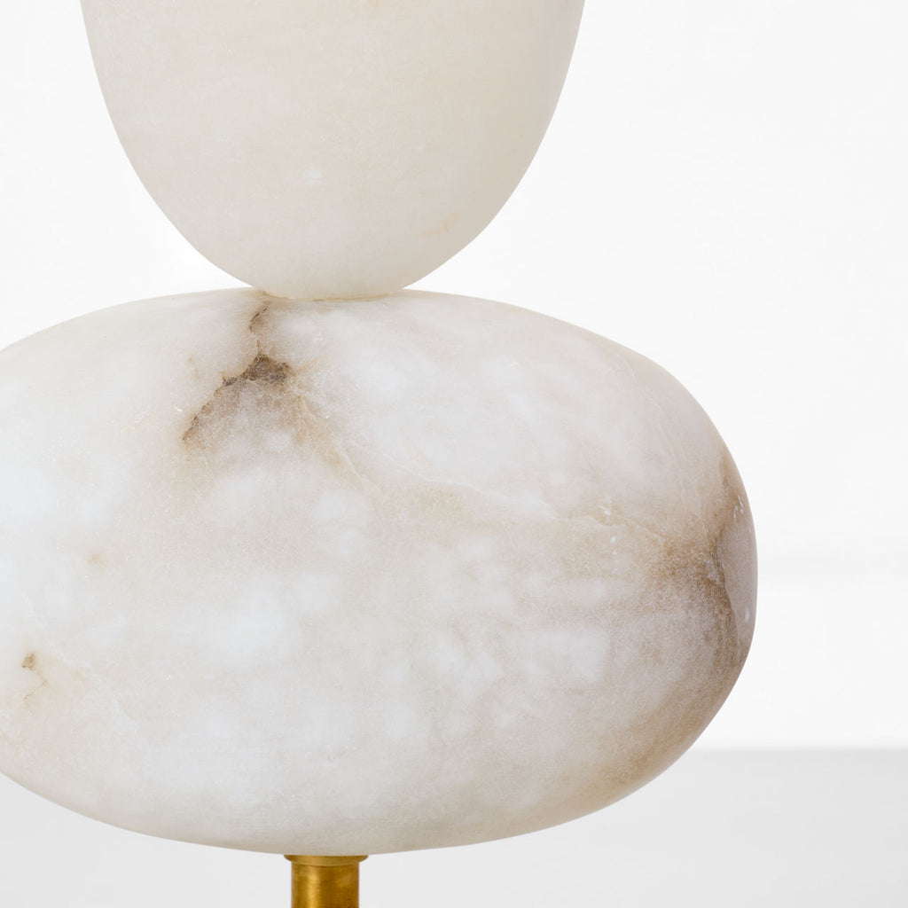 Dani Medium Table Lamp | Alabaster | Linen Shades