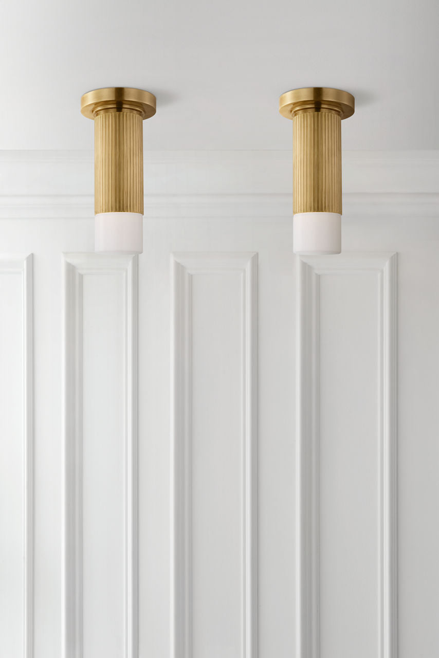 Ace Mini Monopoint Flush Mount | Bronze | White Glass