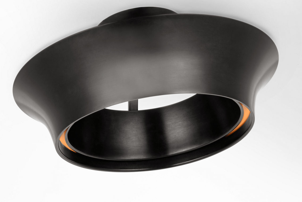 Garland 15" Dual Lit Ring Semi-Flush Mount | Aged Iron