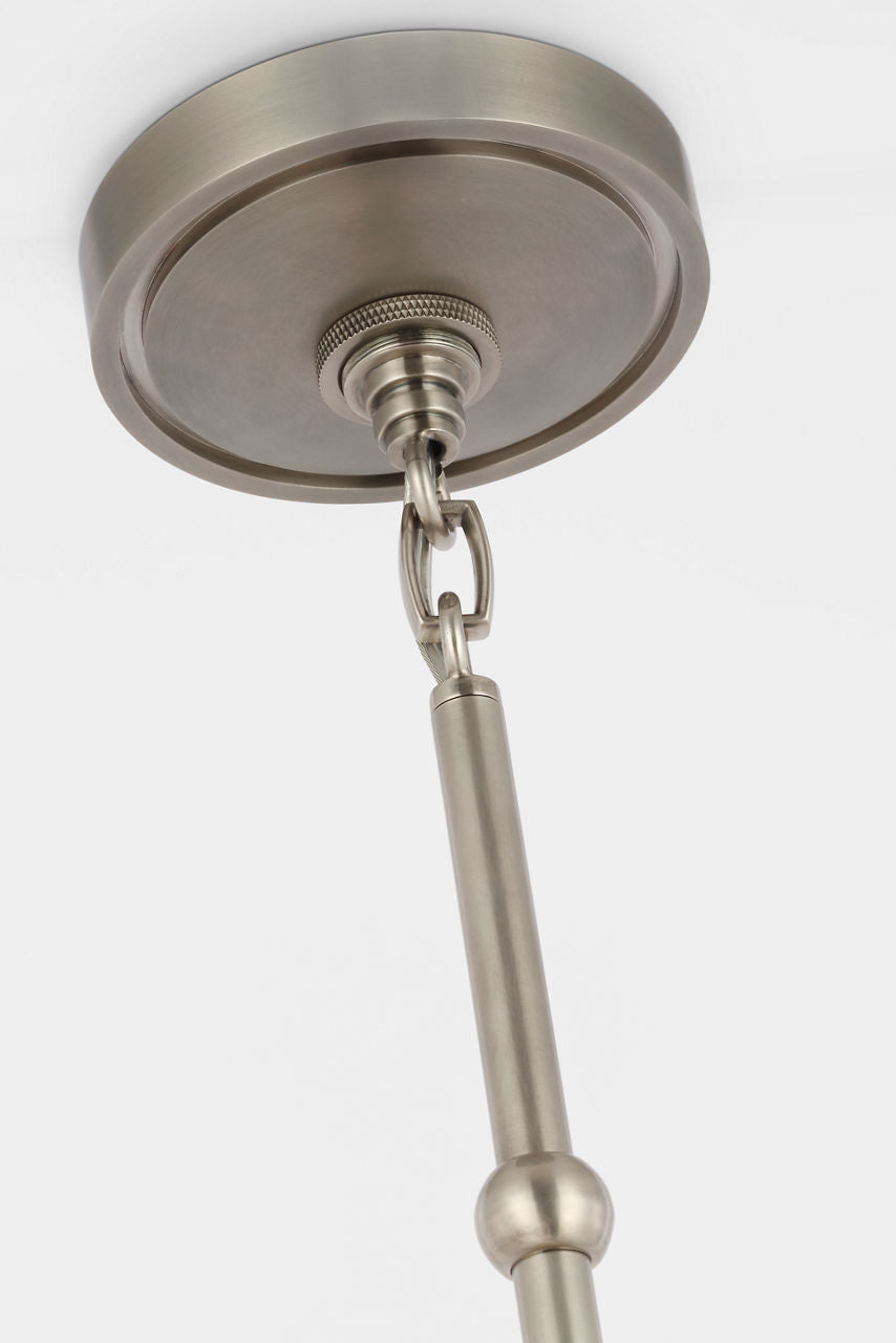 Goodman Large Hanging Lamp | Antique Nickel | Natural Abaca Shade