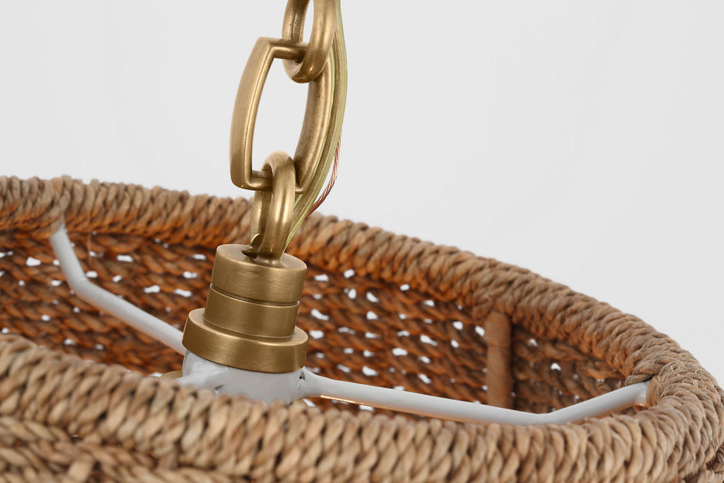 Goodman Large Hanging Lamp | Bronze and Hand-Rubbed Antique Brass | Toast Shade