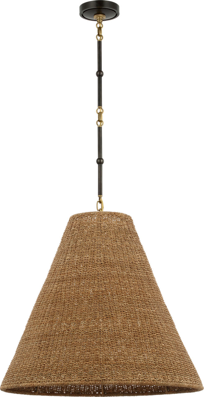 Goodman Large Hanging Lamp | Bronze and Hand-Rubbed Antique Brass | Toast Shade