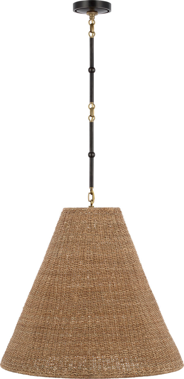 Goodman Large Hanging Lamp | Bronze and Hand-Rubbed Antique Brass | Toast Shade