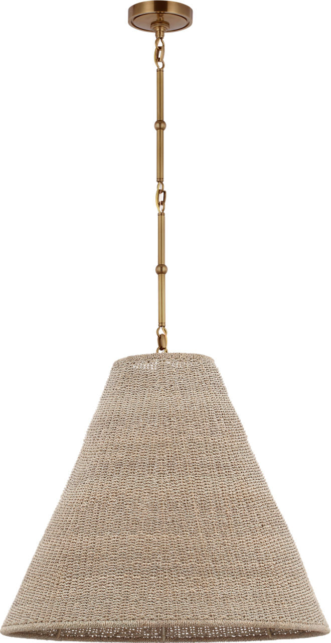 Goodman Large Hanging Lamp | Hand-Rubbed Antique Brass | Ash Shade
