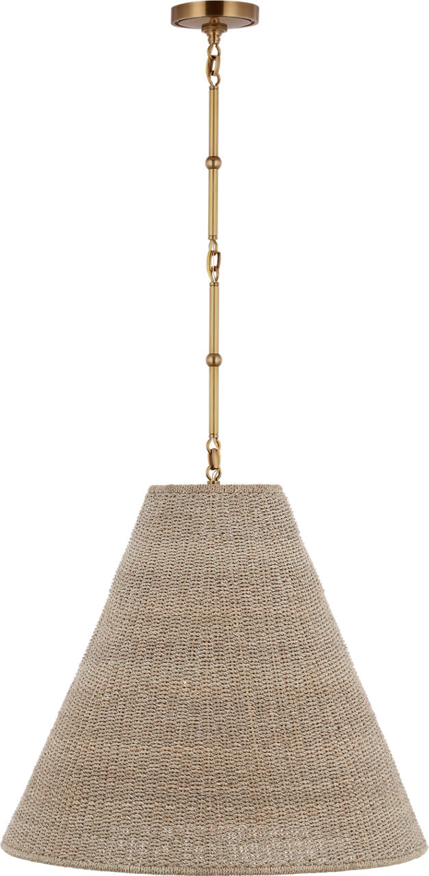 Goodman Large Hanging Lamp | Hand-Rubbed Antique Brass | Ash Shade