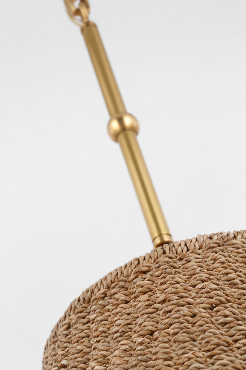 Goodman Large Hanging Lamp | Hand-Rubbed Antique Brass | Toast Shade
