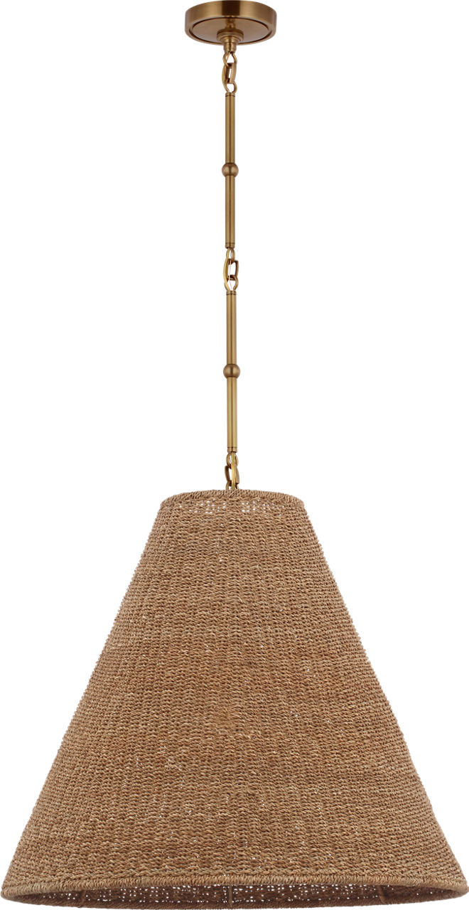 Goodman Large Hanging Lamp | Hand-Rubbed Antique Brass | Toast Shade
