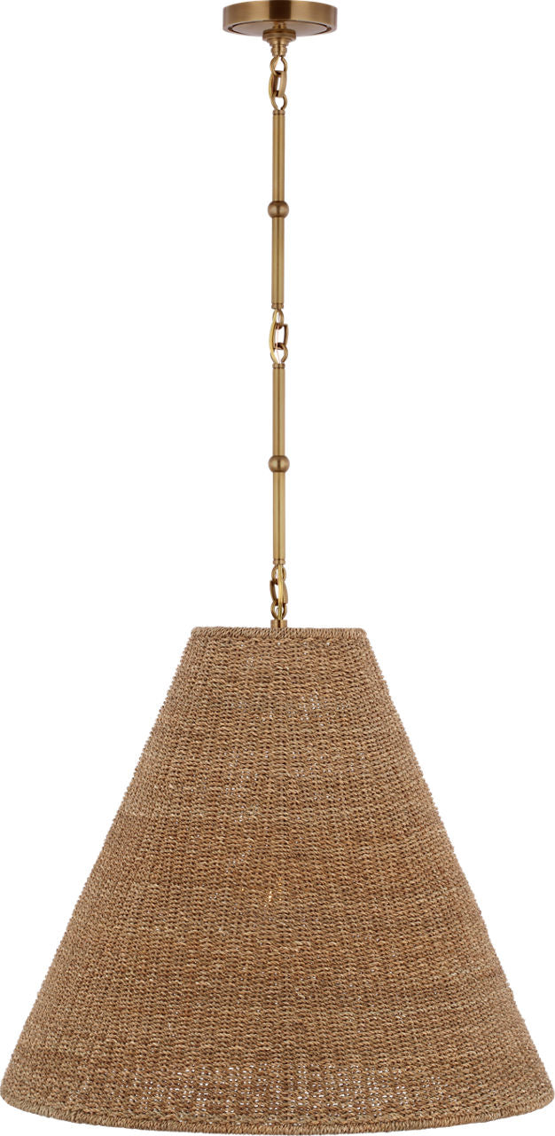 Goodman Large Hanging Lamp | Hand-Rubbed Antique Brass | Toast Shade