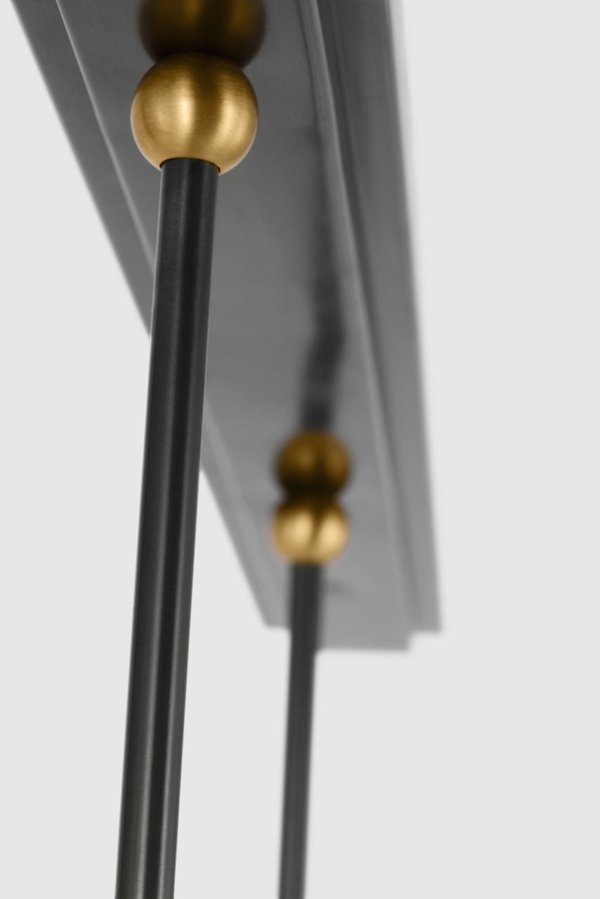 Bryant Medium Billiard | Bronze and Hand-Rubbed Antique Brass | Linen Shades