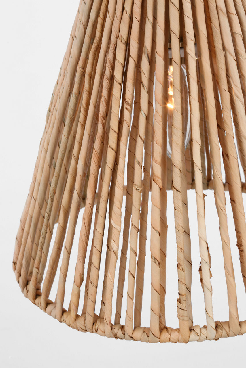 Goodman Petite Hanging Shade | Antique Nickel | Natural Abaca Shade