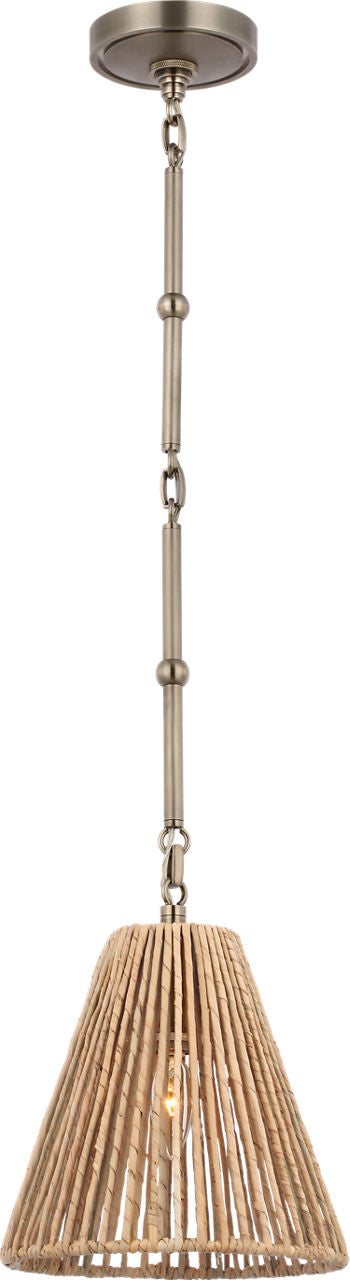 Goodman Petite Hanging Shade | Antique Nickel | Natural Abaca Shade
