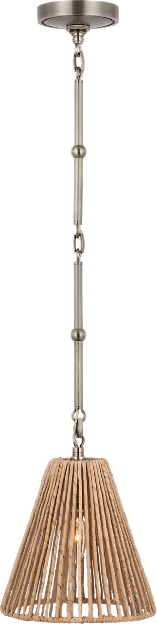Goodman Petite Hanging Shade | Antique Nickel | Natural Abaca Shade