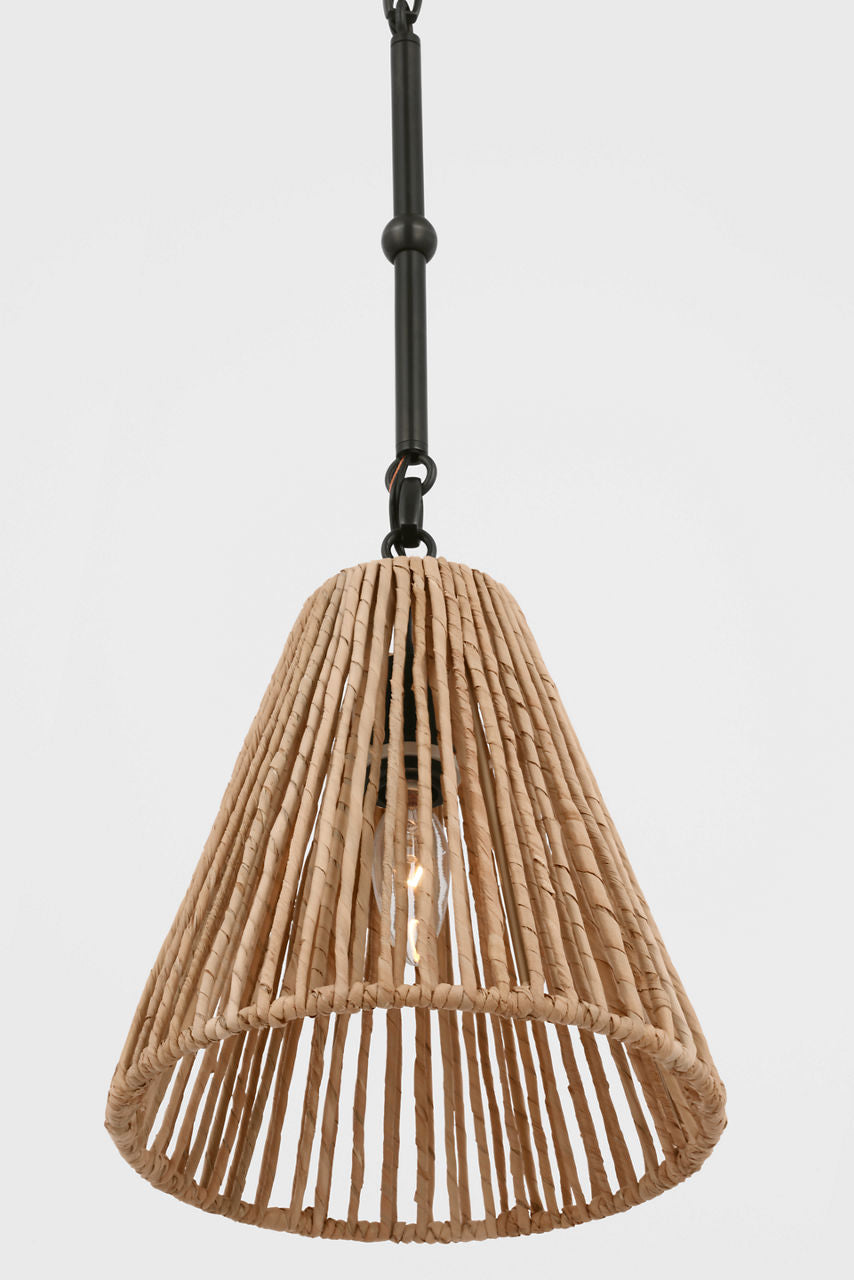 Goodman Petite Hanging Shade | Bronze | Natural Abaca Shade