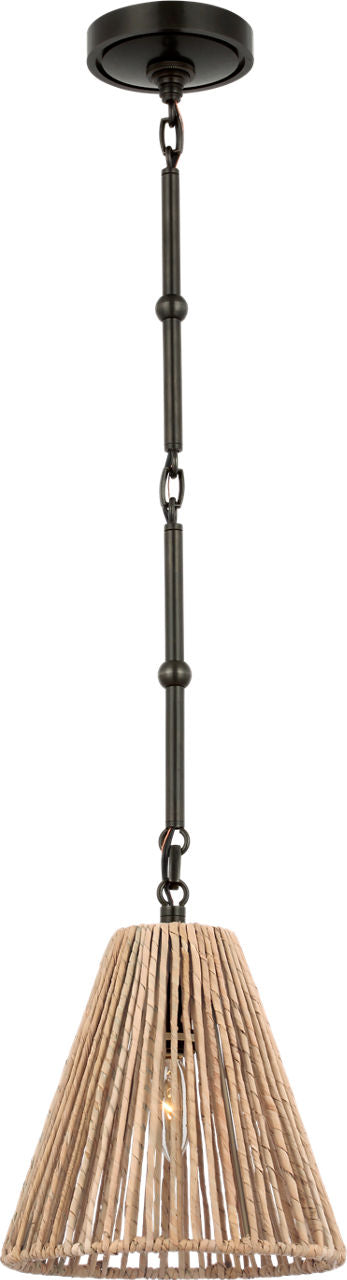 Goodman Petite Hanging Shade | Bronze | Natural Abaca Shade