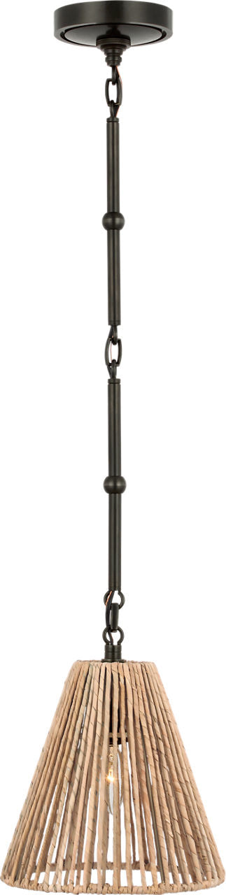 Goodman Petite Hanging Shade | Bronze | Natural Abaca Shade