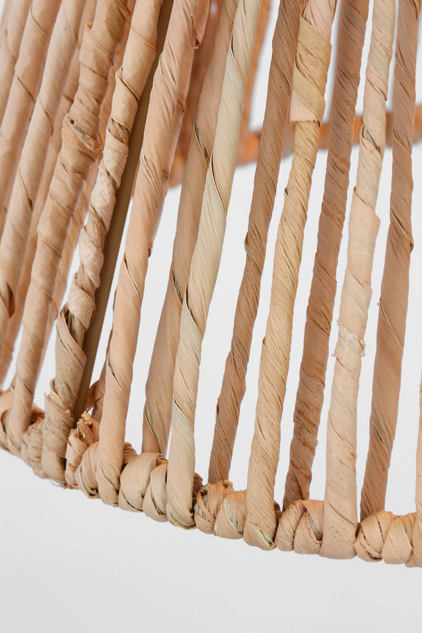 Goodman Petite Hanging Shade | Hand-Rubbed Antique Brass | Natural Abaca Shade