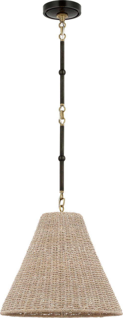 Goodman Small Hanging Light | Bronze and Hand-Rubbed Antique Brass | Ash Shade