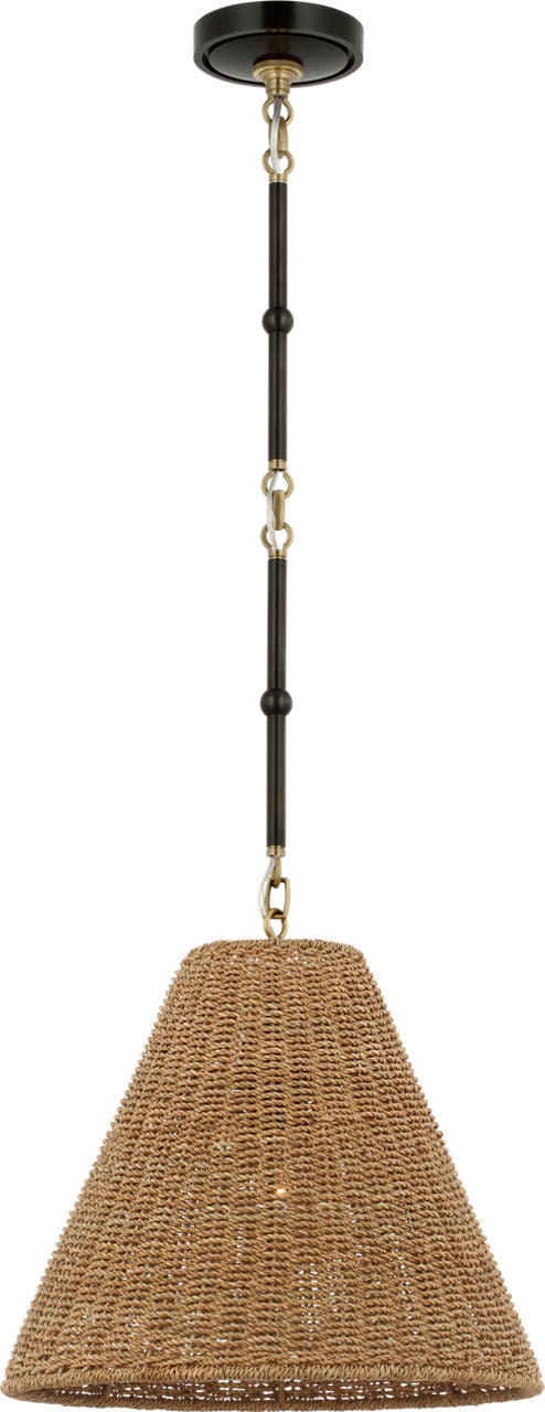 Goodman Small Hanging Light | Bronze and Hand-Rubbed Antique Brass | Toast Shade
