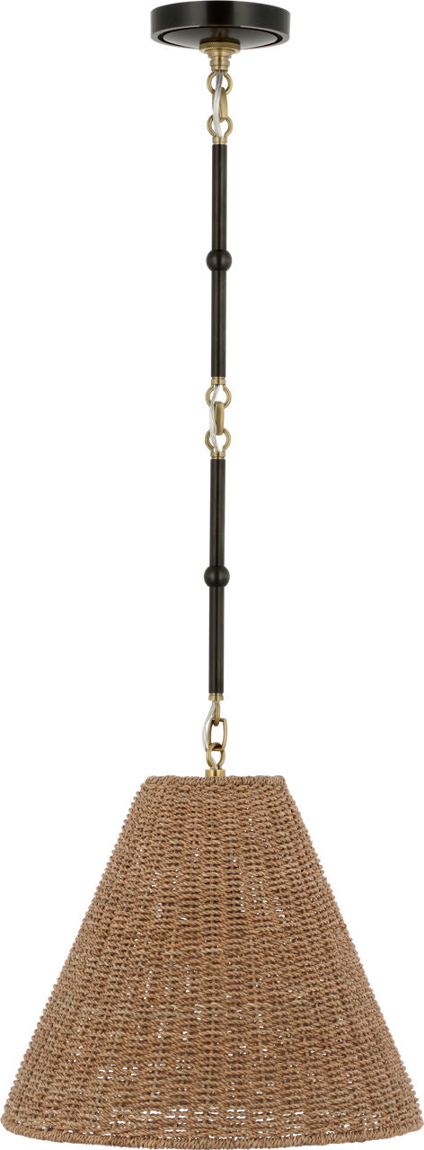Goodman Small Hanging Light | Bronze and Hand-Rubbed Antique Brass | Toast Shade