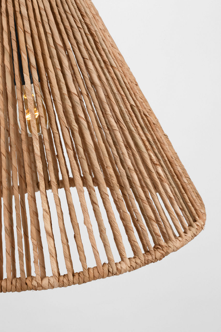 Goodman Small Hanging Light | Bronze | Natural Abaca Shade