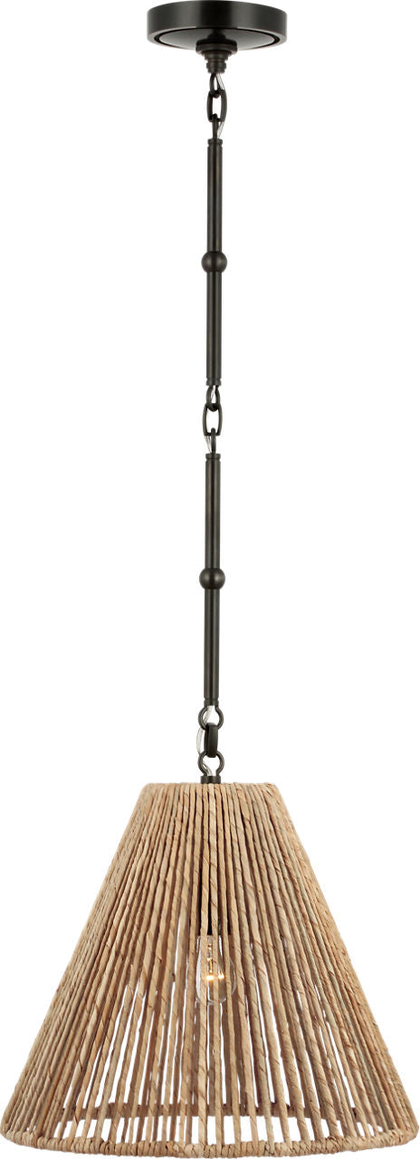 Goodman Small Hanging Light | Bronze | Natural Abaca Shade