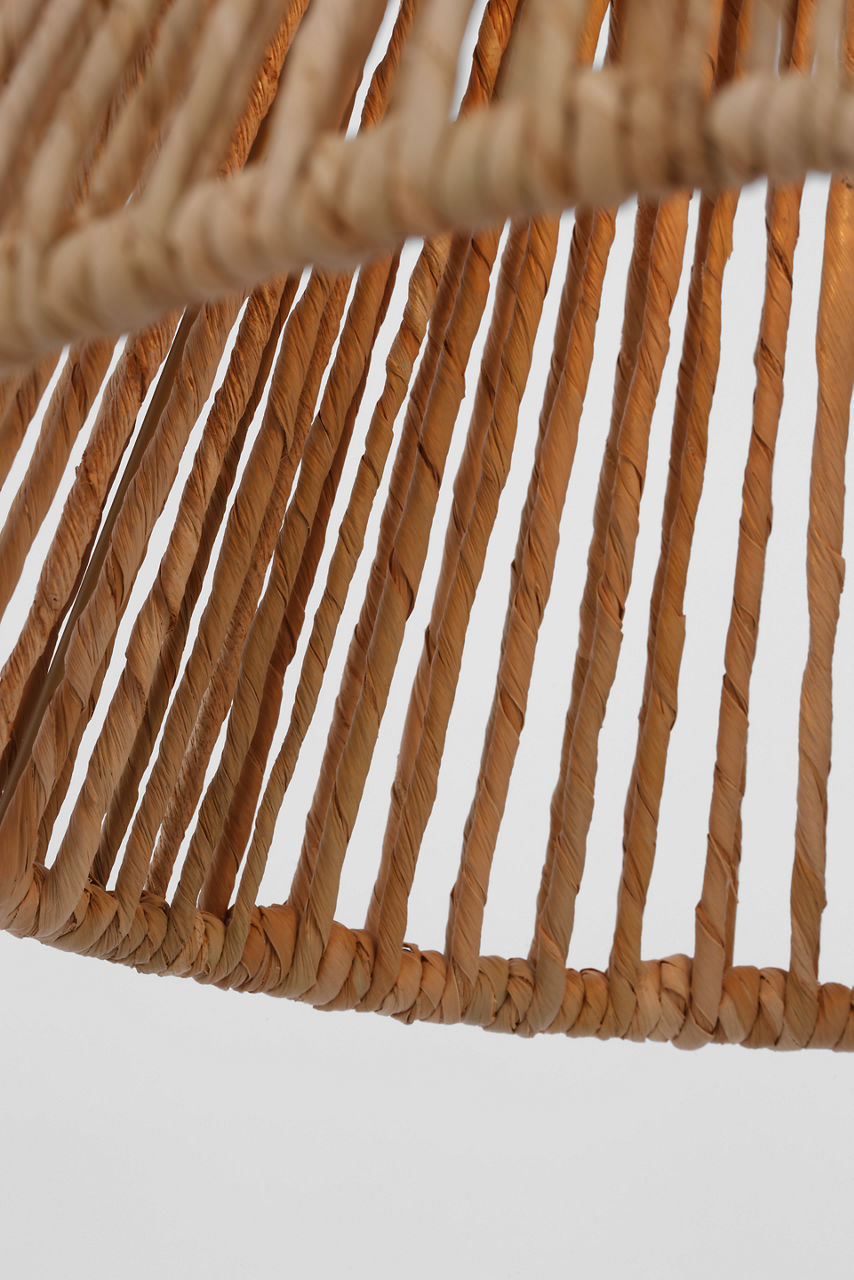 Goodman Small Hanging Light | Hand-Rubbed Antique Brass | Natural Abaca Shade