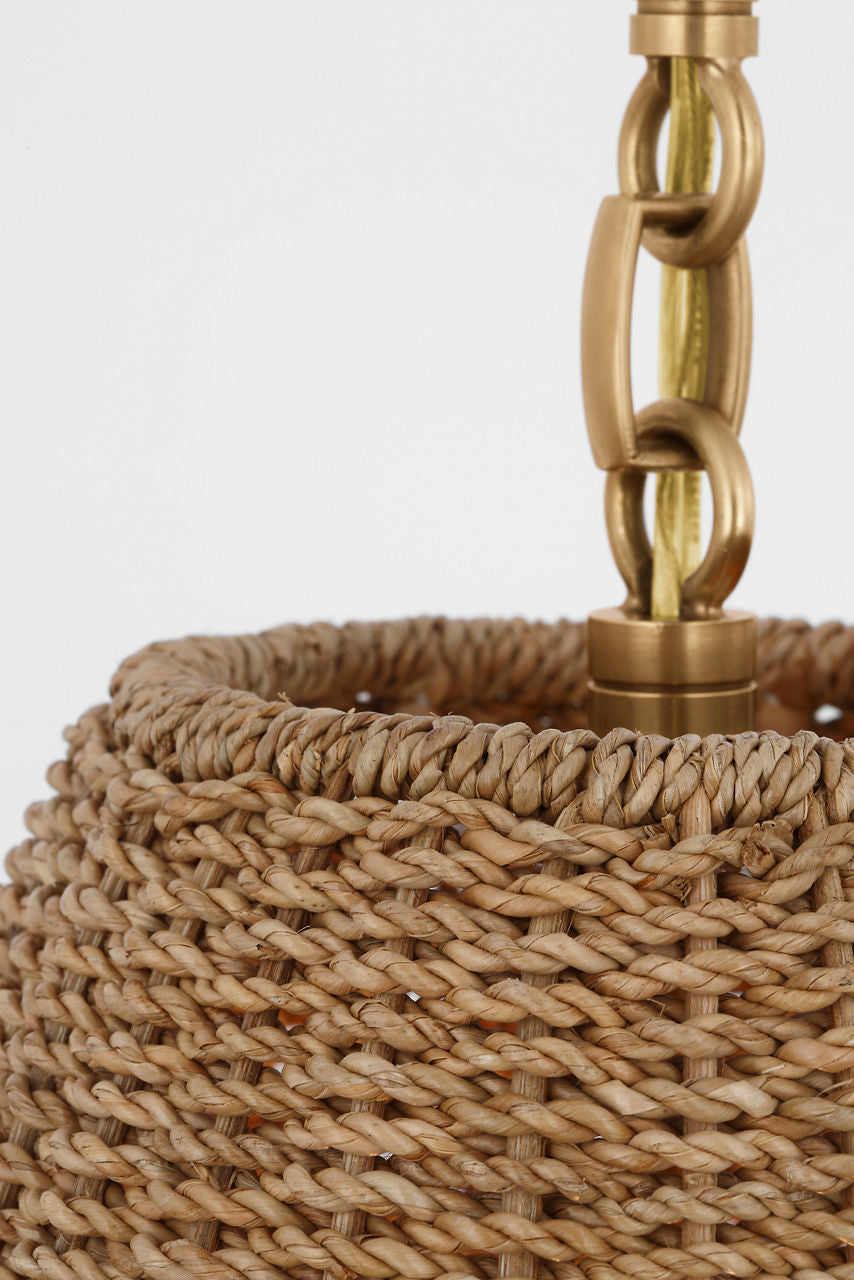 Goodman Small Hanging Light | Hand-Rubbed Antique Brass | Toast Shade