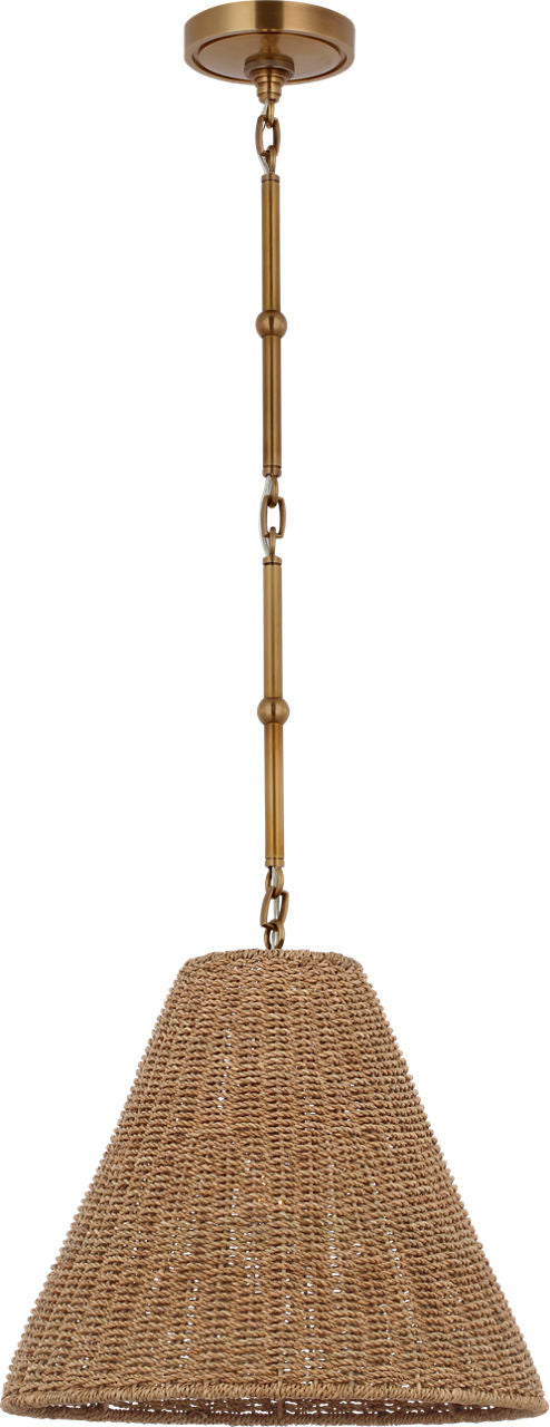 Goodman Small Hanging Light | Hand-Rubbed Antique Brass | Toast Shade