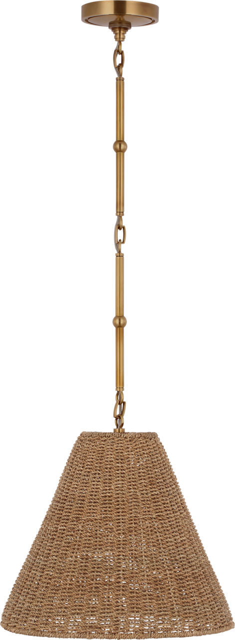 Goodman Small Hanging Light | Hand-Rubbed Antique Brass | Toast Shade
