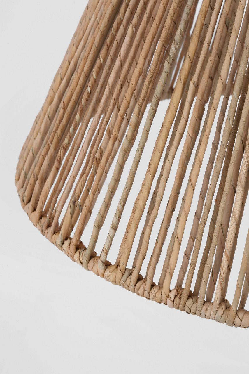 Goodman Medium Hanging Light | Bronze and Hand-Rubbed Antique Brass | Natural Abaca Shade