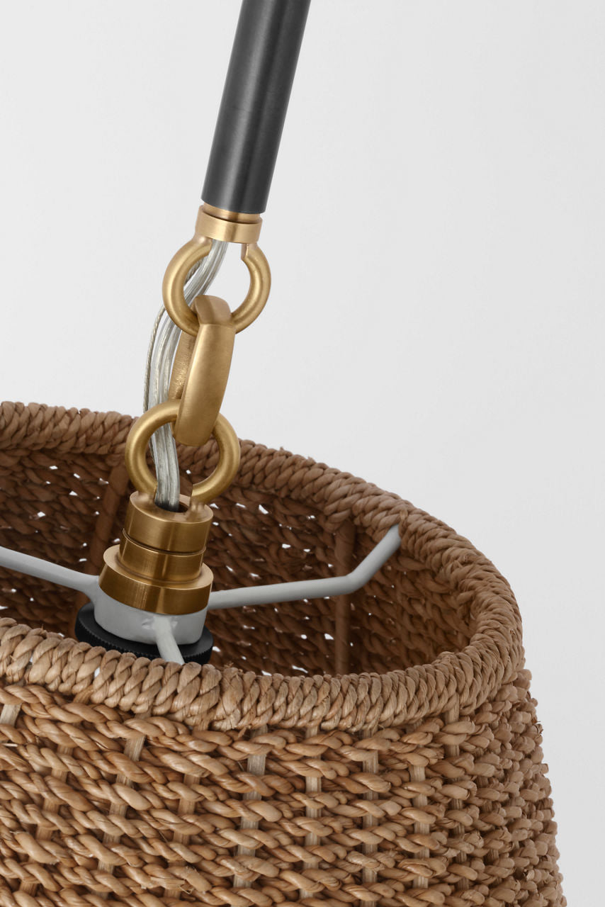Goodman Medium Hanging Light | Bronze and Hand-Rubbed Antique Brass | Toast Shade